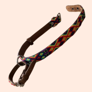 Lederhalsband mit gewebter Bordüre – für mittelgroße Hunde